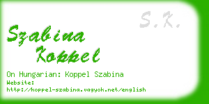 szabina koppel business card